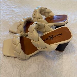 Elegant Cream Braided Heels